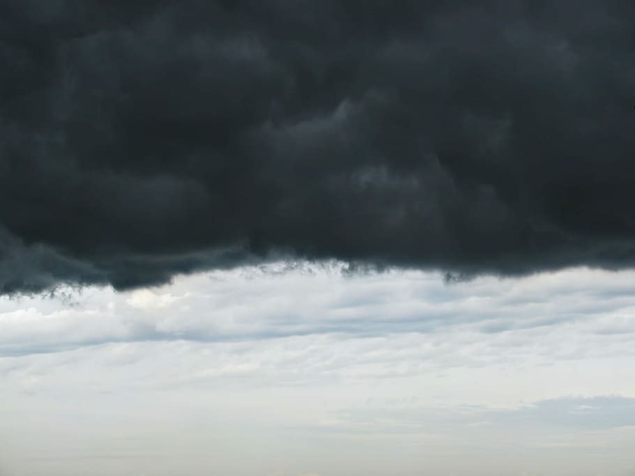 Stormfront, Clouds, Weather, sky, white, gray, black, dramatic HD wallpaper