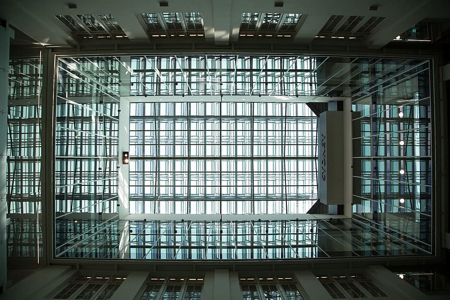 ceiling, skylight, windows, reflection, architecture, built structure HD wallpaper