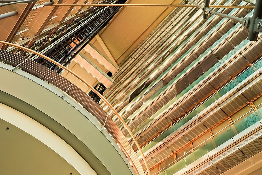 architecture, interior design, building, staircase, düsseldorf HD wallpaper