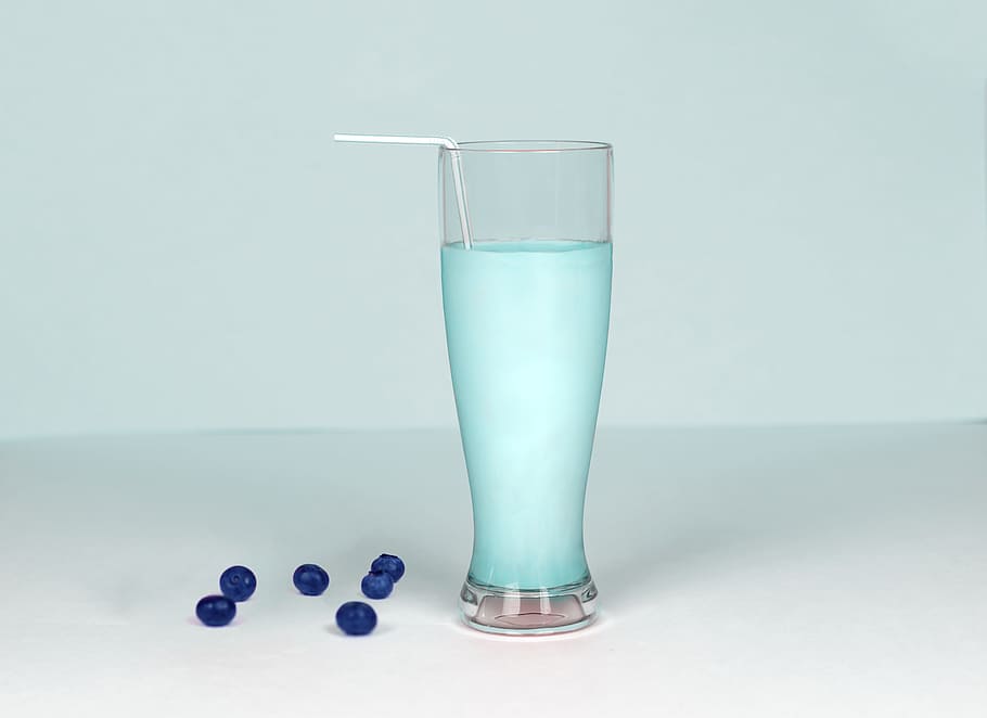 Glass of Milk Against White Background, berry, beverage, blueberry HD wallpaper