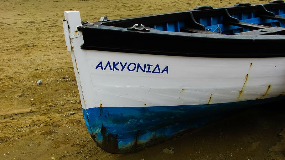 boat, beach, winter, resting, cyprus, nautical vessel, water HD wallpaper
