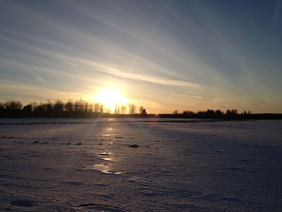 sunset, sweden, nature, sky, beauty in nature, tranquility HD wallpaper