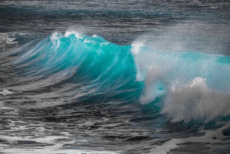 ocean waves, surf, water, spray, sea, splash, liquid, nature HD wallpaper