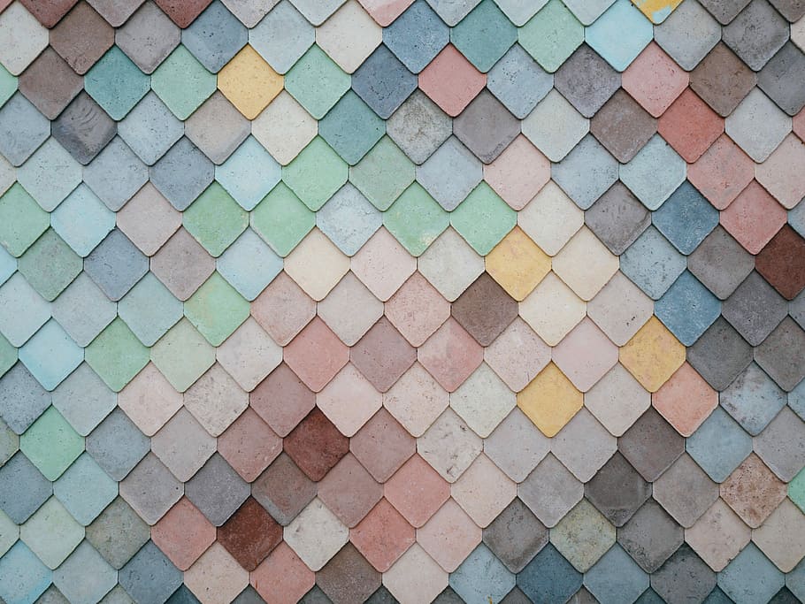 multicolored wall tiles, pattern, pastel, mosaic, colour, build