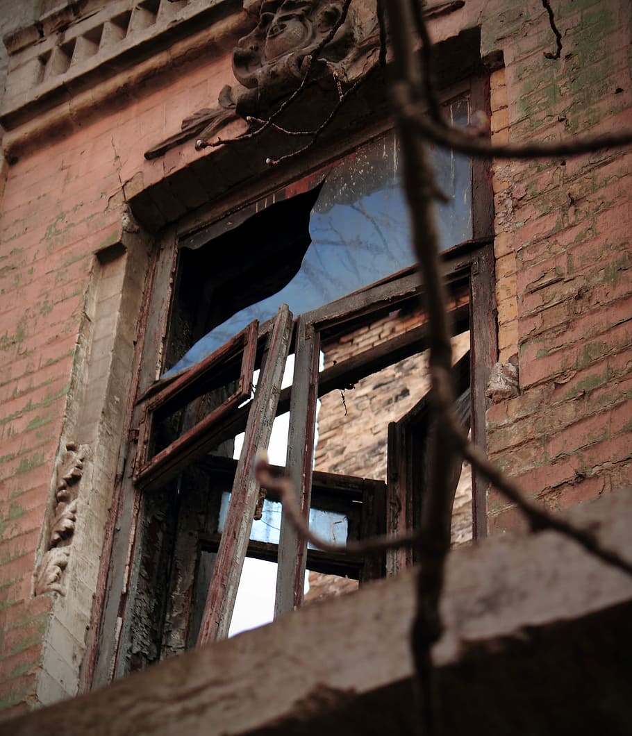 window, building, gloominess, broken, an abandoned, architecture HD wallpaper