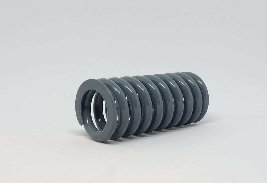 pressure spring, wire, steel, iron, grey, industry, feather HD wallpaper