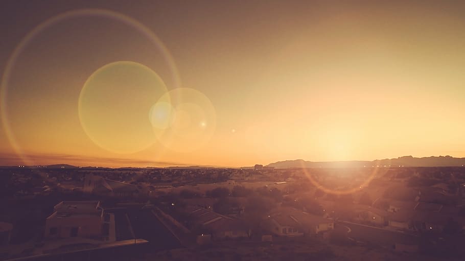 aerial photography of buildings during daytime, lens, effect HD wallpaper