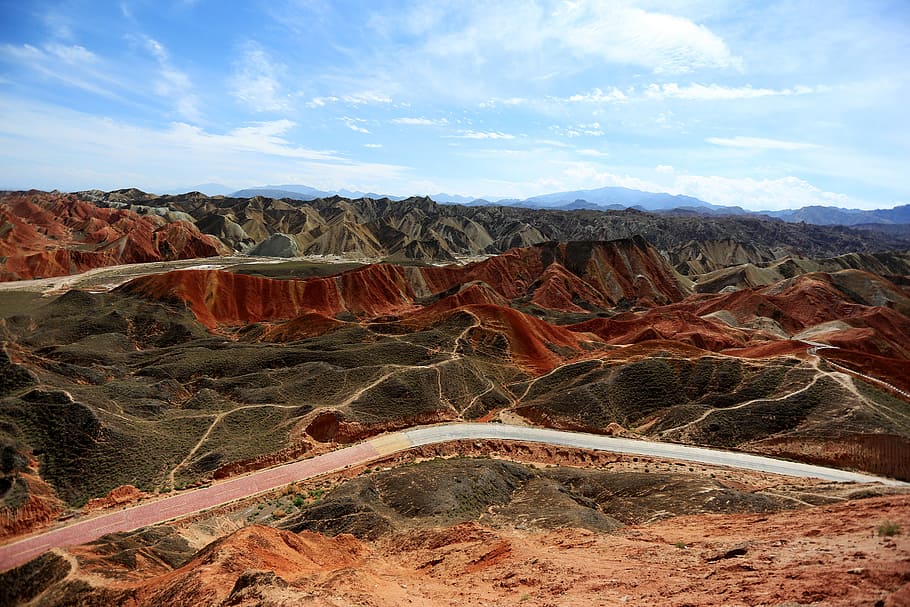 colorful, magic, zhangye, views, china, landscape, mountain HD wallpaper
