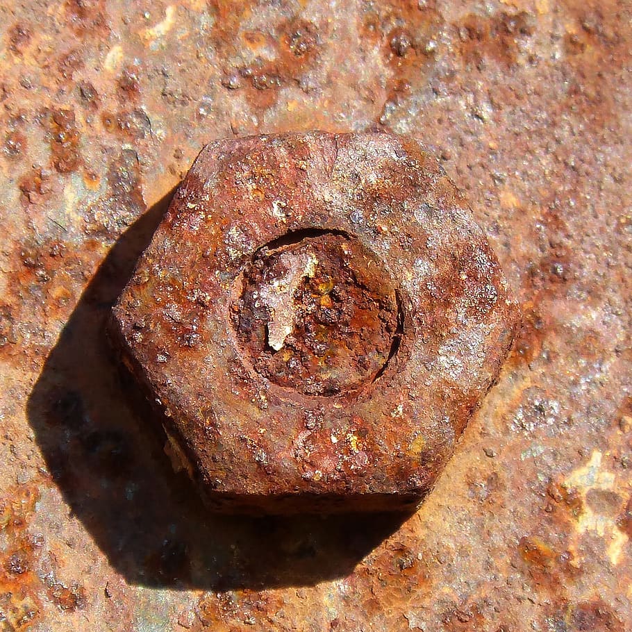 Nut, Old, Iron, Texture, Symbol, rusty, stuck, impossible, rock - object HD wallpaper
