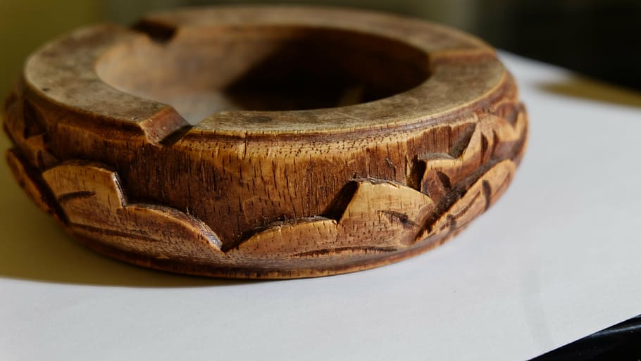 ashtray, items, wooden objects, indoors, close-up, single object HD wallpaper