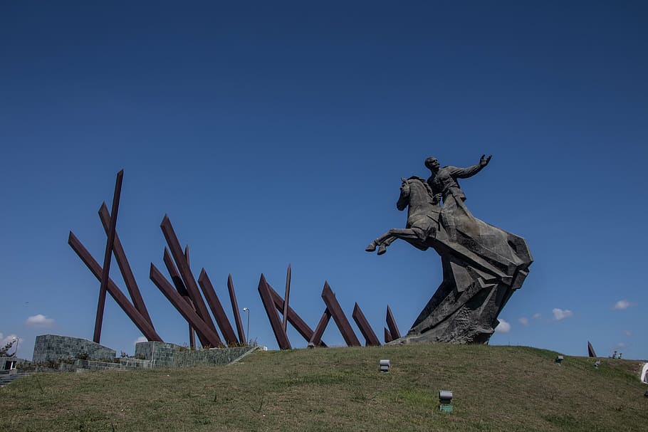 cuba, monument, held, bronze statue, equestrian figure hero, HD wallpaper