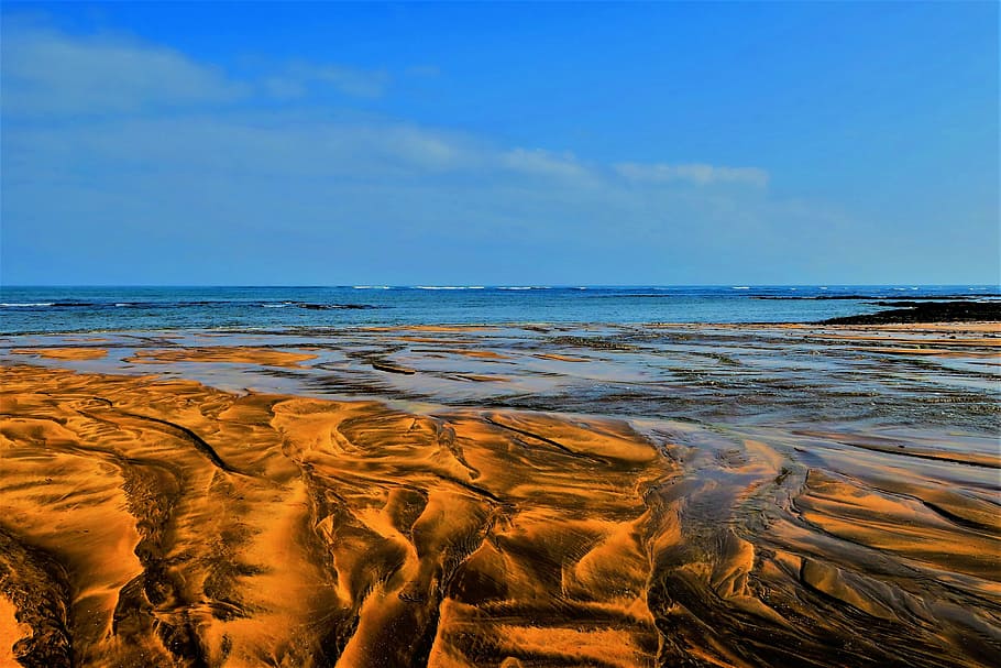 beach, sand, water, atlantic, casablanca, sand beach, brown sand HD wallpaper