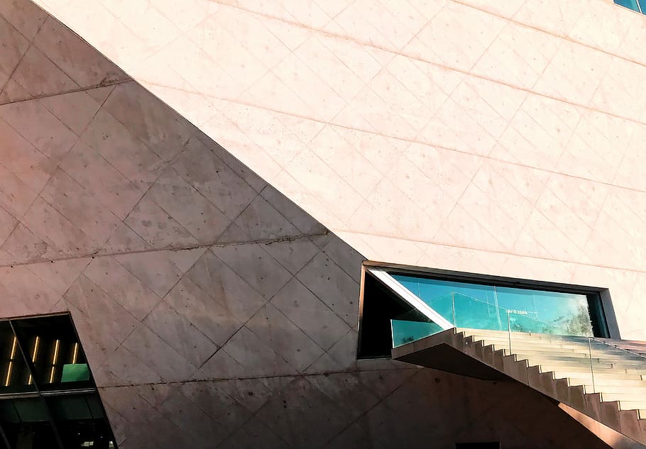 gray concrete building, architecture, window, casa da musica HD wallpaper