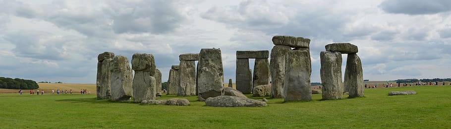 Stonehenge, England, panorama, clouds, wiltshire, history, famous Place, HD wallpaper