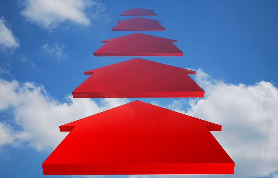 air, arrow, chart, clouds, depth, direction, distance, dotted HD wallpaper