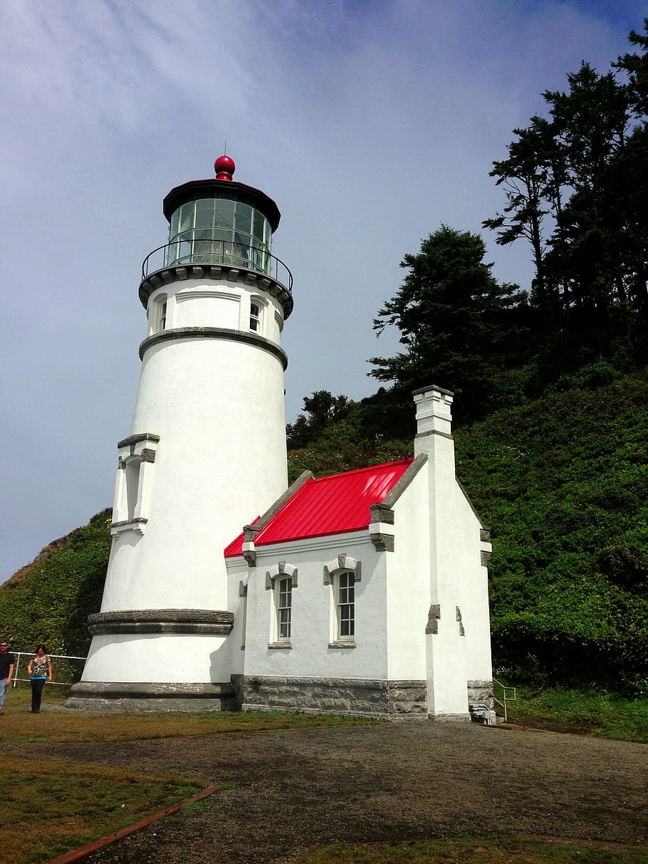 lighthouse, oregon, coast, ocean, beacon, coastline, nautical HD wallpaper