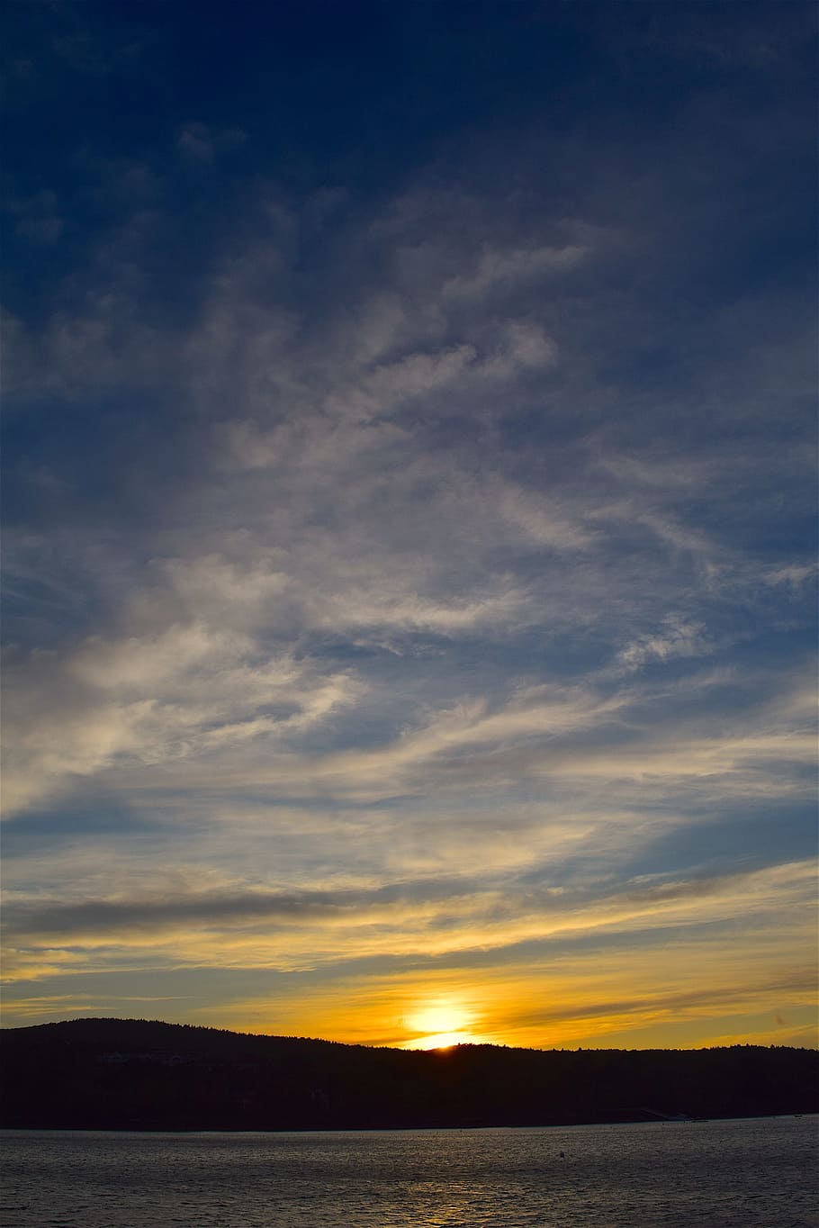 sunset, shore, ocean, sky, clouds, maine, nature, water, sea HD wallpaper