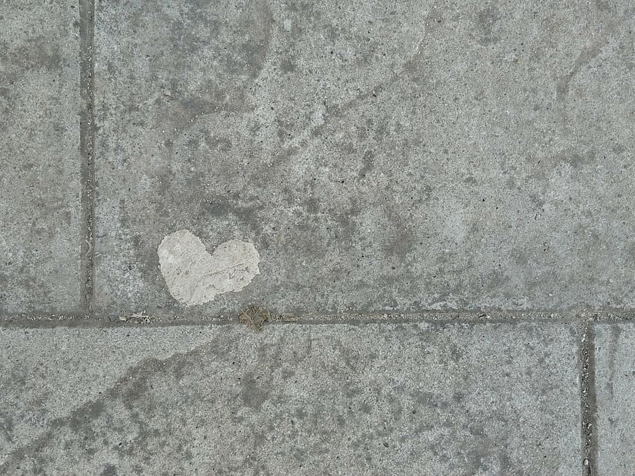 floor, stone, heart, flooring, background, gray, wall - building feature HD wallpaper