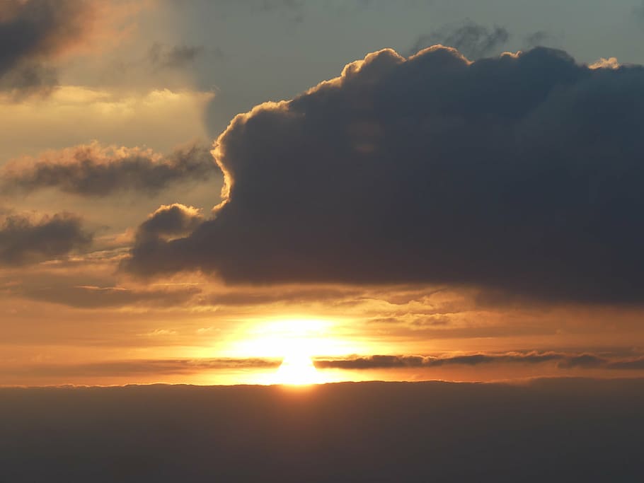 sunset, sky, cloud, light, hell, evening, cloud - sky, beauty in nature HD wallpaper