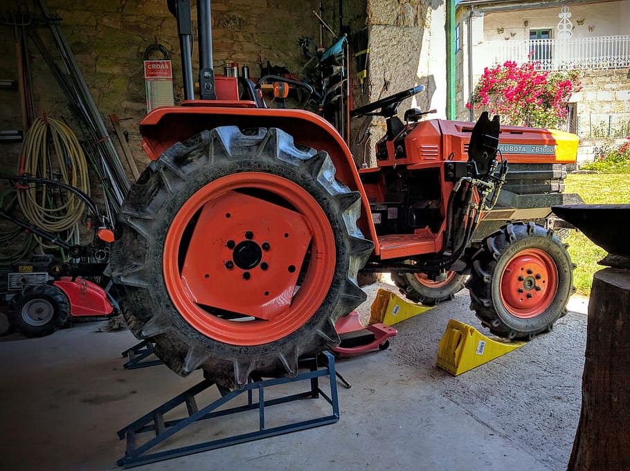 home workshop, tractor, elevator, transportation, wheel, mode of transportation HD wallpaper