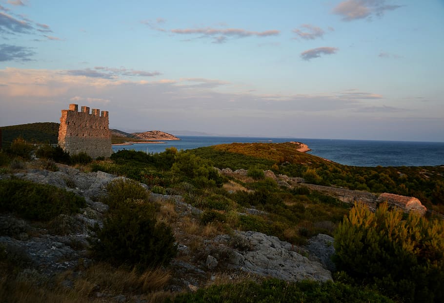 Kornati Islands, Zirje, Croatia, byzantine fortress, gradina, HD wallpaper