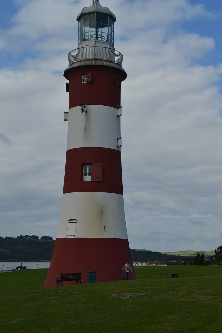 lighthouse, white, red, tower, guidance, architecture, cloud - sky HD wallpaper
