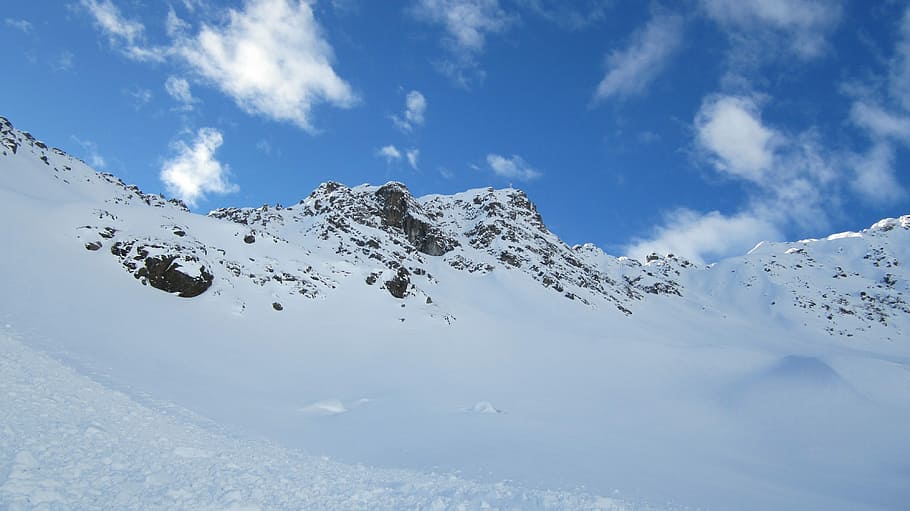 Mountains, Alpine, Snow, winter, cold temperature, nature, sky HD wallpaper