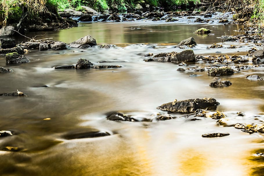river, bach, water, nature, flow, stones, waters, mood, boulders HD wallpaper