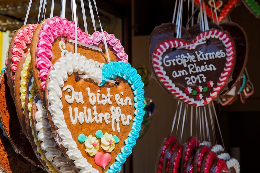 heart, gingerbread, gingerbread heart, year market, love, sweetness, HD wallpaper