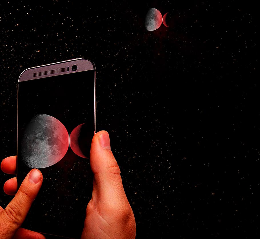 hands, phone, universe, cellular technology, touch screen, smartphone HD wallpaper