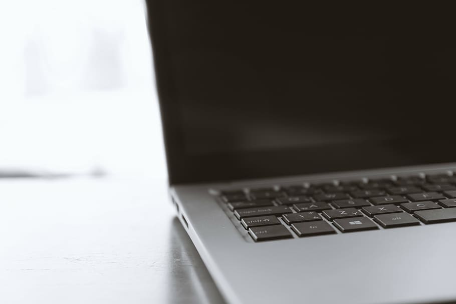 gray and black laptop computer, white, modern, technology, notebook HD wallpaper