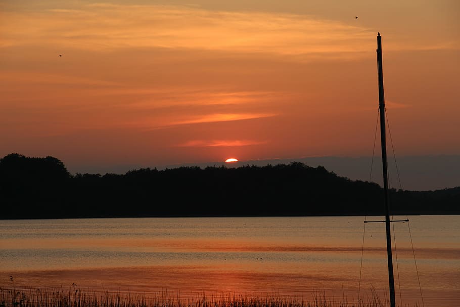 sun, nature, sunset, evening sky, orange color, beauty in nature HD wallpaper