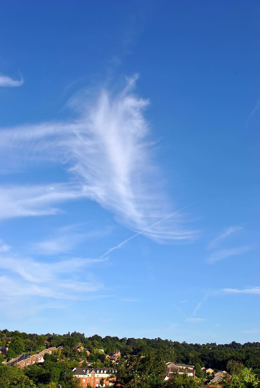 clouds, sky, vapour trails, air, environment, cloudscape, cloud - sky HD wallpaper