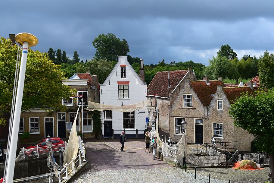 town, netherlands, bridge, architecture, traditional, building HD wallpaper