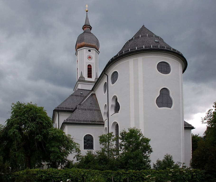 cathedral, bavaria, germany, catholic, architecture, garmisch-partenkirchen HD wallpaper