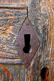 lock, keyhole, open, close, old, wood, door, wall, textured HD wallpaper