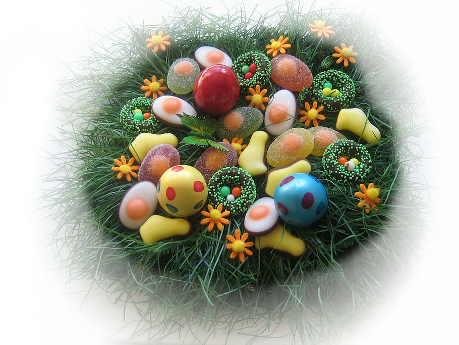 Easter Eggs, Paint, Painting, art, color, colorful, motif, basket HD wallpaper