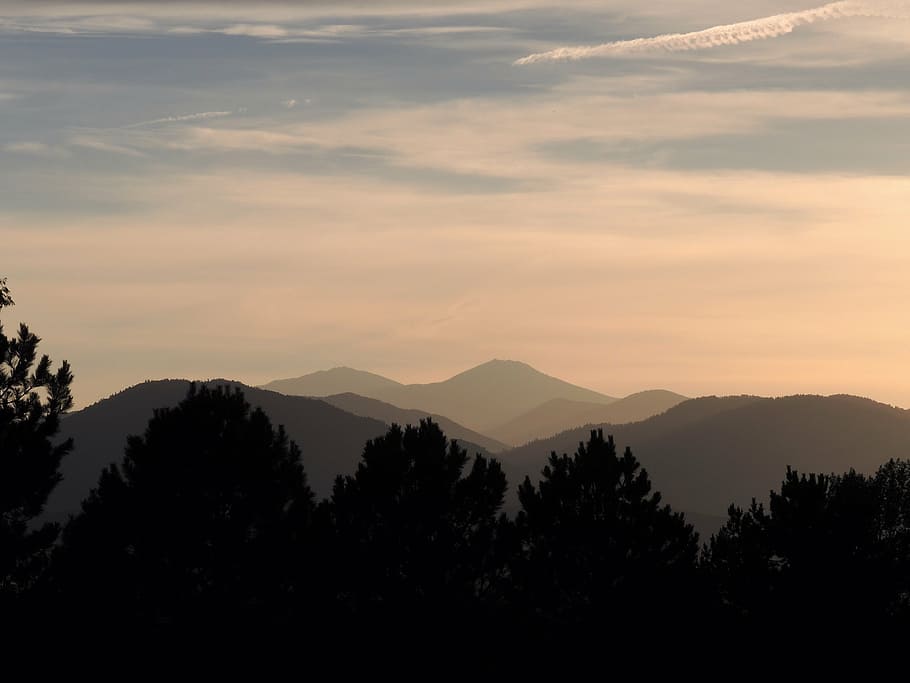 mountains, sunset, depth, perspective, layers, scenics - nature HD wallpaper