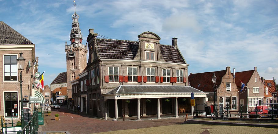 monnikendam, square, beautiful, architecture, building exterior HD wallpaper