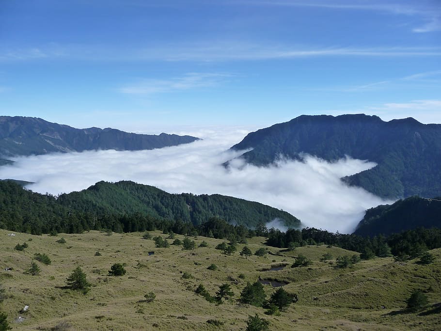 taiwan, mt, clouds, beauty in nature, mountain, tranquil scene HD wallpaper