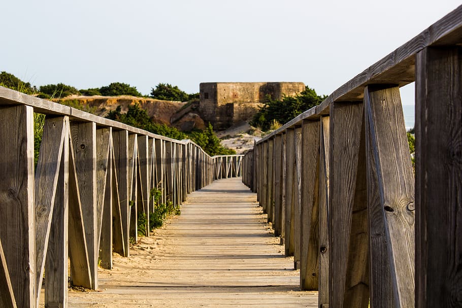 access, open air, sand, blue, cadiz, sky, costa, coastal, wood HD wallpaper