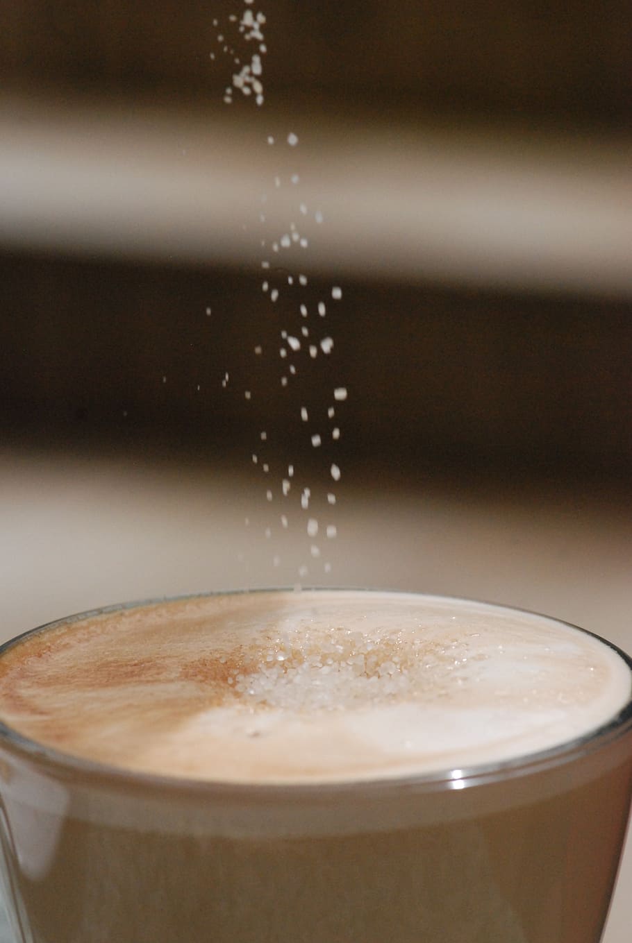 clear glass cup with coffee, latte, cafe, breakfast, drink HD wallpaper