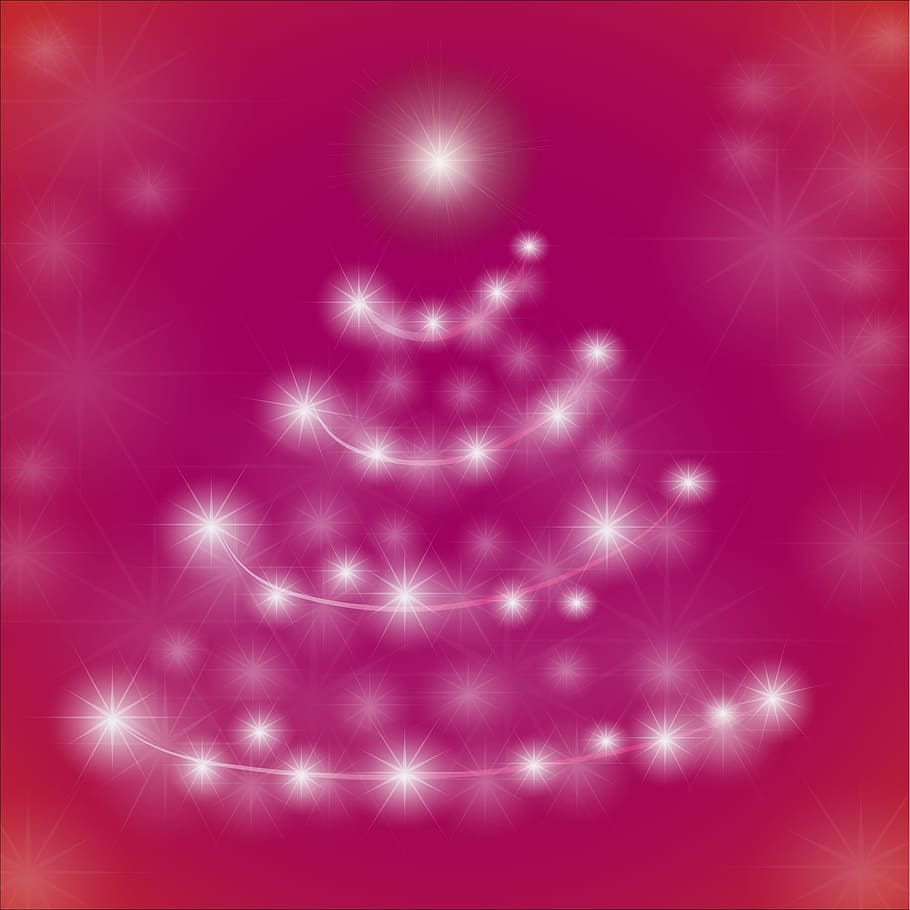 white and purple Christmas tree illustration, christmas background, HD wallpaper