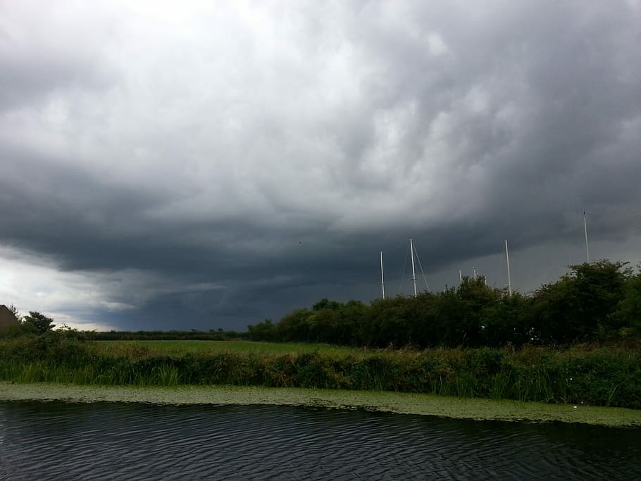 Storm, Cloud, Weather, storm clouds, sky, dark, dramatic, landscape HD wallpaper