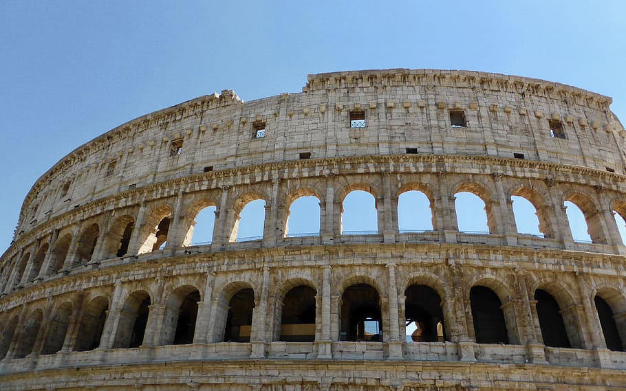 rome, coliseum, colloseum, history, the past, ancient, arch, HD wallpaper