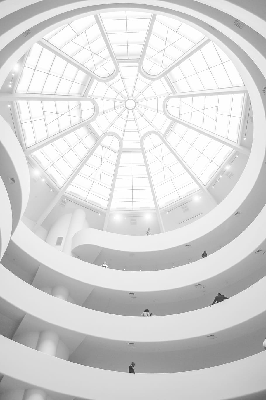 worms eye view of white building, glass, architecture, ceiling HD wallpaper