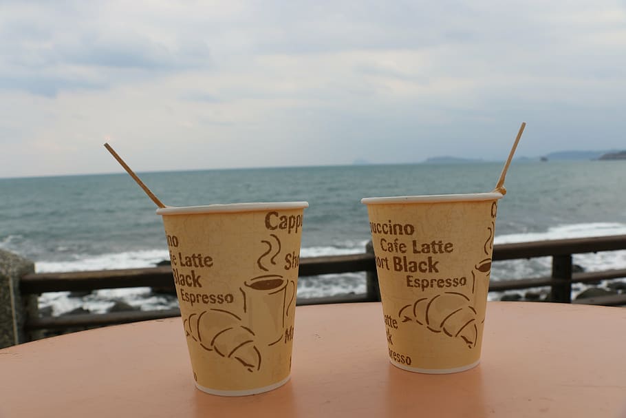 coffee, marine, far vision, sea, water, text, sky, cloud - sky HD wallpaper