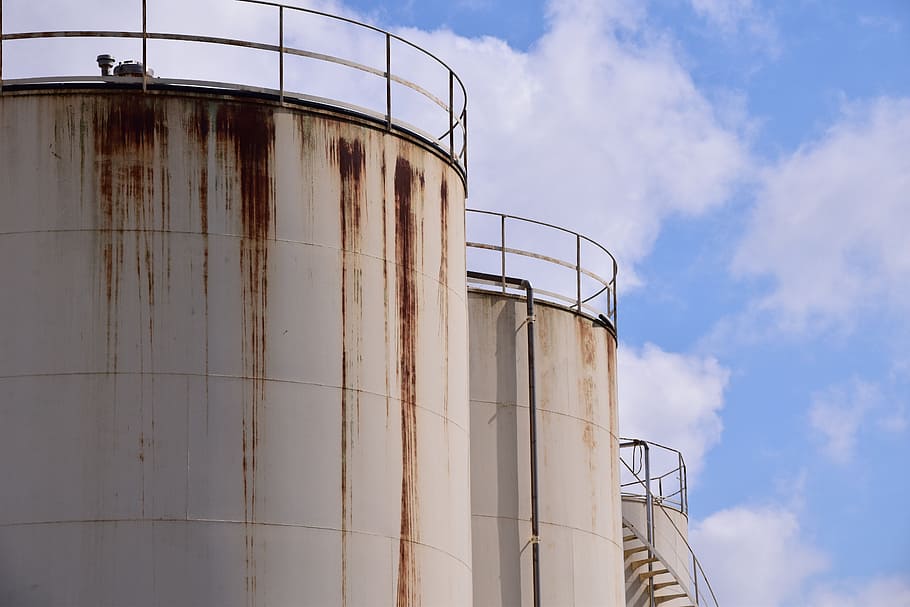 silo, stainless, old, rusty silo, agriculture, storage, container, HD wallpaper