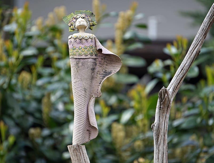 garden, fee, gartendeko, face, ceramic, decoration, sculpture HD wallpaper