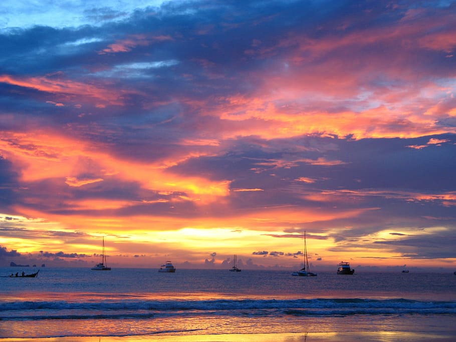 Sunset, Beach, Beira Mar, Eventide, holidays, by sunsets, quiet HD wallpaper